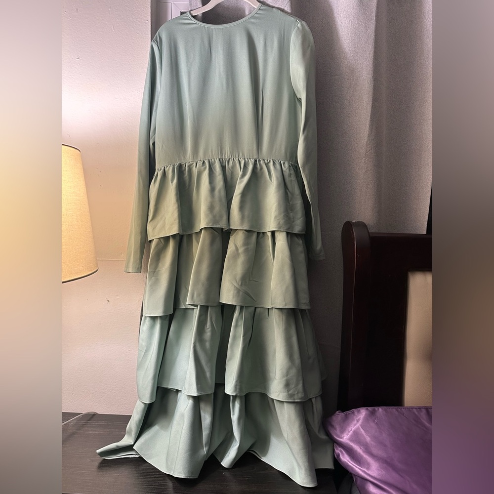 Sage Ruffled Dress
